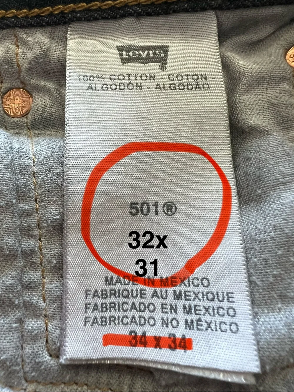 Levis 501 Button Fly Jeans Black Actual 32 x 31 Straight Leg Men's Unisex Preppy